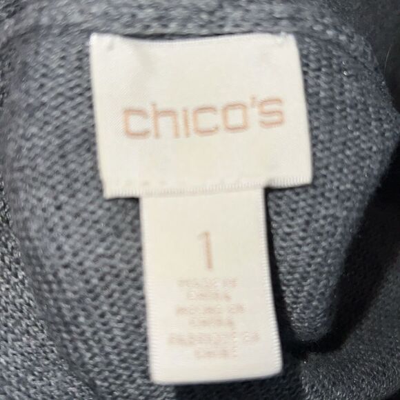 Chicos size one/small gray longer length open cardigan - Picture 8 of 8